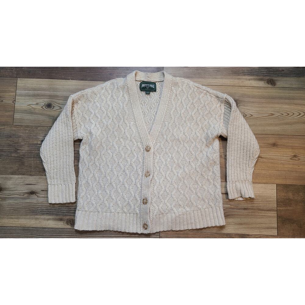 American Eagle Cardigan Womens XS Cable Knit Wool Blend Oversized Sweater
